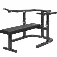 SPORTNOW Macchina Pettorali ad Altezza Regolabile in Acciaio, 150x150x60-85 cm, Nero(m-10)
