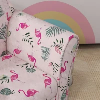 AIYAPLAY Kids Armchair with Flamingo Design, Wooden Frame, for Bedroom, Playroom, Kids Room - Pink(m-8)