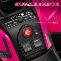 AIYAPLAY 12V Kids Electric Ride on ATV, Battery-Powered Quad Bike w/ Spring Suspension, Forward Backward, Storage Basket, Pink(m-7)