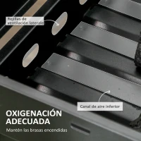 Outsunny Barbacoa Portátil Plegable con Parrillas de Acero Inoxidable BBQ de Carbón para Exterior 74x20x38 cm Negro(m-6)