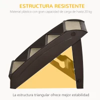 PawHut Escalón para Perros Gatos Portátil con Alfombras Antideslizantes para Cama Sofá Carga 20 kg 62x38x49,5 cm Marrón(m-6)