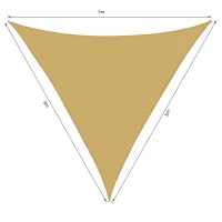 Outsunny Voile d'ombrage Triangulaire Grande Taille 3 x 3 x 3 m Polyester Haute densité résistant aux UV Coloris Sable(m-3)