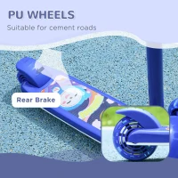 AIYAPLAY Kids 3 Wheel Scooter for 2-6 Years Old w/ Adjustable Height, LED Light, TPE Handlebar, Blue(m-5)