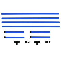 PawHut Set de Entrenamiento de Agilidad para Perros 4 Piezas Obstáculos Vallas de Salto con Altura Ajustable 99x65x94 cm Azul(m-7)
