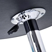 HOMCOM Table de Bar Table Bistro Mange-debout Chic Style Contemporain Table Ronde Hauteur réglable 67-93 cm Ø 63 cm Plateau pivotant 360° métal chromé PVC Noir(m-9)