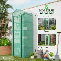 Outsunny Serre de jardin balcon étagère serre 5 niveaux 0,69 x 0,49 x 1,93 m acier bâche amovible PE vert(m-6)