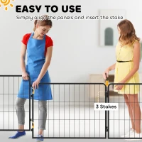 PawHut 2 Piece Dog Pen Expansion Pack for 60cm High Pet Playpen with 3 Stakes, for Small Dogs(m-5)