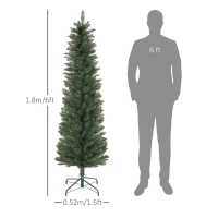 HOMCOM 6ft Artificial Bare Pencil Christmas Tree - Green(m-3)