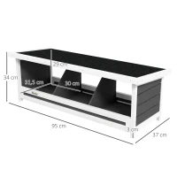 PawHut Pondoir nichoir pour poules 3 emplacements avec toit asphalte structure en bois 95 x 37 x 34 cm gris noir(m-3)