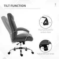Vinsetto  Office Chair, Fabric Desk Chair, Padded Executive Chair with Adjustable Height, Swivel Wheels, Metal Star Base, Grey(m-5)