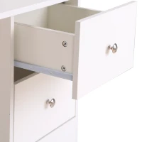 HOMCOM Scrivania Porta PC per Camera e Ufficio con Cassettiera e Ripiani Portaoggetti in Legno 120x49x72cm Bianco(m-9)
