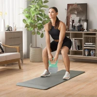 SPORTNOW 2 x 8kg Soft Kettlebell, Kettle Bell with Non-Slip Handle, for Home Gym, Strength Training, Cardio - Grey and Green(m-10)