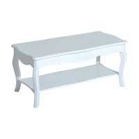 Homcom Table Basse Rectangulaire Style Baroque Blanc 99 x 44 x 42 cm