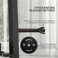 SPORTNOW Support d'haltères multifonction rack de rangement pour haltères, kettlebells, plaques de poids et barres d'haltères(m-7)