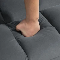 HOMCOM Poltrona Relax con Poggiapiedi per Interni, Set 2 Pezzi in Effetto Velluto e Metallo, Grigia(m-9)