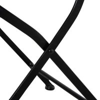 Outsunny Set Mobili da Giardino 3 Pezzi con 2 Sedie Pieghevoli e Tavolo da Caffè in Ceramica e Metallo, Nero(m-9)