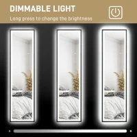 HOMCOM 150 x 40cm Full Length Mirror, with Adjustable Lights - Black(m-5)