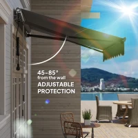 Outsunny 2.5 x 2m Electric Awning with Remote Controller, Aluminium Frame DIY Retractable Awning, UV30+ Sun Shade Canopy for Garden Patio Deck Door Window, Dark Grey(m-6)