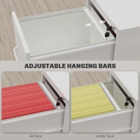 HOMCOM Three-Drawer Modern Steel Filing Cabinet - Cream(m-4)