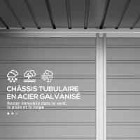 Outsunny Abri de jardin 2,3m² - pour Outils - cabanon Porte verrouillable - dim. 191L x 130P x 166,5-183H cm - acier(m-4)