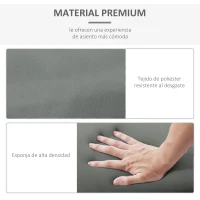 Outsunny Pack 2 Cojines para Tumbona 196x55x8 cm Colchonetas SOLO para Tumbona Acolchadas de Jardín Terraza Patio Gris(m-5)