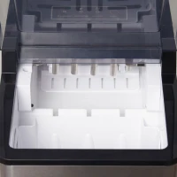 HOMCOM Máquina de Hacer Hielo 9 Cubitos de Hielo en 6-12 Minutos 15 kg en 24h  2 Tamaños de Cubitos 25,2x37,5x31,2 cm Negro(m-9)