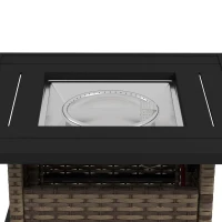 Outsunny 72.5 x 72.5cm 50,000 BTU Fire Pit Table, with Cover - Brown(m-9)