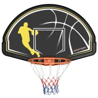 SPORTNOW Canasta de Baloncesto de Pared Aro de Baloncesto para Interior y Exterior 110x90x70 cm Negro y Amarillo(m-10)