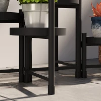 Outsunny Support plantes intérieur en acier 8 niveaux étagère à plantes structure triangulaire pliable 75 x 49 x 82 cm noir(m-9)