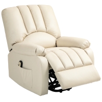 HOMCOM Fauteuil relax inclinable électrique releveur avec repose-pied et télécommande 86 x 92 x 102 cm Beige