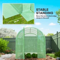 Outsunny 3 x 2 x 2m Polytunnel Greenhouse with Hinged Door, Walk-in Grow House Tent with PE Cover and Galvanised Steel Frame, Green(m-6)