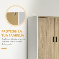 HOMCOM Dispensa Cucina in Legno MDF con 4 Ripiani Regolabili e 4 Porte, 80x40x182 cm(m-7)