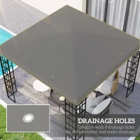 Outsunny 3 x 3(m) Gazebo Frame Replacement - Grey(m-4)