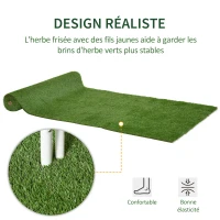 Outsunny Gazon synthétique Artificiel Moquette extérieure dim. 4L x 1l m Herbes Hautes denses 2 cm Vert(m-5)