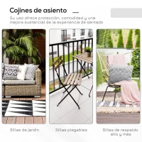 Outsunny Set de 6 Cojín para Silla de Comedor Acolchado Almohadillas de Asiento Desmontable y Lavable para Cocina Jardín 42x42x5cm(m-6)
