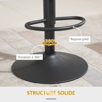 HOMCOM Lot de 2 tabourets de Bar Vintage réglable pivotant avec Repose-Pied PU Marron surpiqûre Orange(m-6)