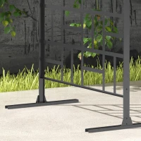 Outsunny Panneau brise vue décoratif paravent extérieur à motif géométrique ajouré en métal - 90L x 45l x 198H cm, noir(m-9)