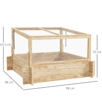Outsunny 2-In-1 Wooden Greenhouse Planter Box - Natural(m-3)