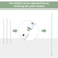 Outsunny 3(m) Awning Sail Shade Canopy Pole Kit Adjustable Pole With Rope Metal - White(m-5)