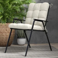 Outsunny Outdoor Garden Seat Cushion with Backrest, Cream White(m-7)