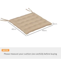 Outsunny Lot de 6 coussins de chaise de jardin, Coussins extérieur capitonné, grand confort cm avec attaches, dim. 40L x 40l cm(m-3)