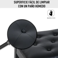 HOMCOM Taburete de Piano Banco de Teclado con Espacio de Almacenamiento Bajo del Asiento de Cuero Sintético 76x36x50 cm Negro(m-6)