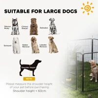 PawHut 6 Panels Dog Playpen, Portable Detachable Puppy Pen with Door, for Large Dogs, 100cm High, Black(m-7)