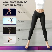 SPORTNOW 7.7ft Folding Gymnastics Beam, Floor Balance Beam for Kids with Anti-Slip Base, Gymnastics Equipment for Home, Blue(m-7)