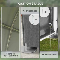 Outsunny Abri de jardin tente de stockage portable avec cadre en métal galvanisé et grande porte, 1,2 x 1,8 m(m-5)