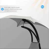 Outsunny Silla Colgante con Soporte con Toldo Estructura Metálica Antivuelco Carga 120 kg para Jardín Patio 190x110x190 cm Crema(m-5)