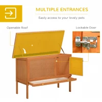PawHut Rabbit Hutch Outdoor Guinea Pig Hutch Bunny Cage Shelter Outdoor, 90 x 45 x 65cm(m-5)