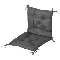 Outsunny Set of Two Outdoor Seat Cushions - Dark Grey(m-9)