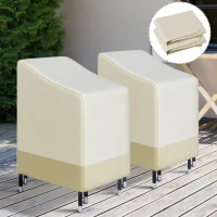 Outsunny Lot de 2 housses de protection chaises de Jardin empilables bâche étanche 90L x 70l x 115H cm Oxford Haute densité 600D(m-2)