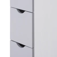 HOMCOM Tall Bathroom Cabinet, Freestanding Bathroom Storage Cabinet with 2-Tier Shelf and Drawers, Narrow Cupboard Storage Unit, White, Grey(m-8)